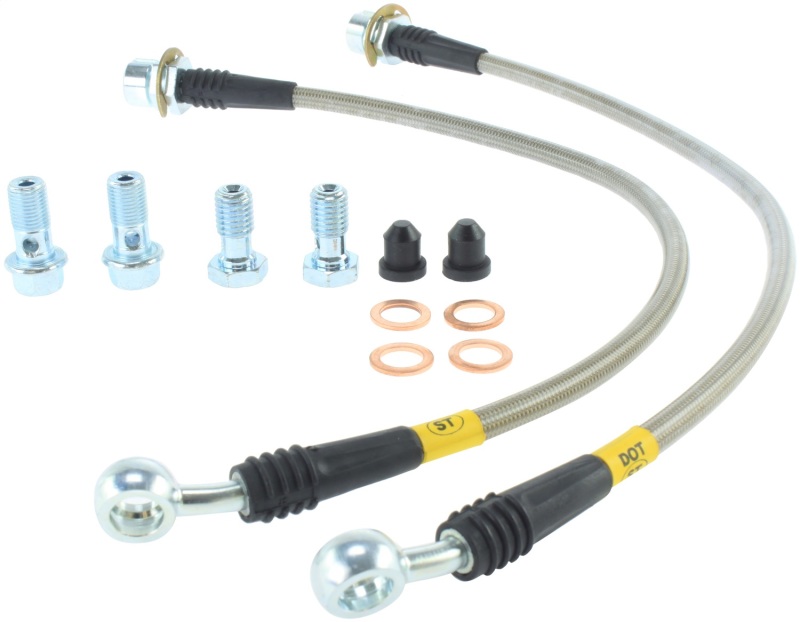 StopTech 94-02 Ford Mustang (Exc Cobra) / 03-04 Mustang Base & GT Stainless Steel Front Brake Lines - 950.61001