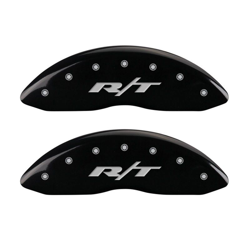 MGP 4 Caliper Covers Engraved Front & Rear RT1-Truck Black finish silver ch - 12088SRT1BK