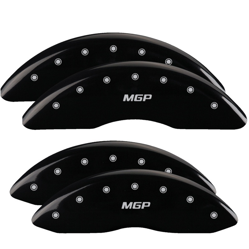 MGP 4 Caliper Covers Engraved Front & Rear MGP Black finish silver ch - 12124SMGPBK