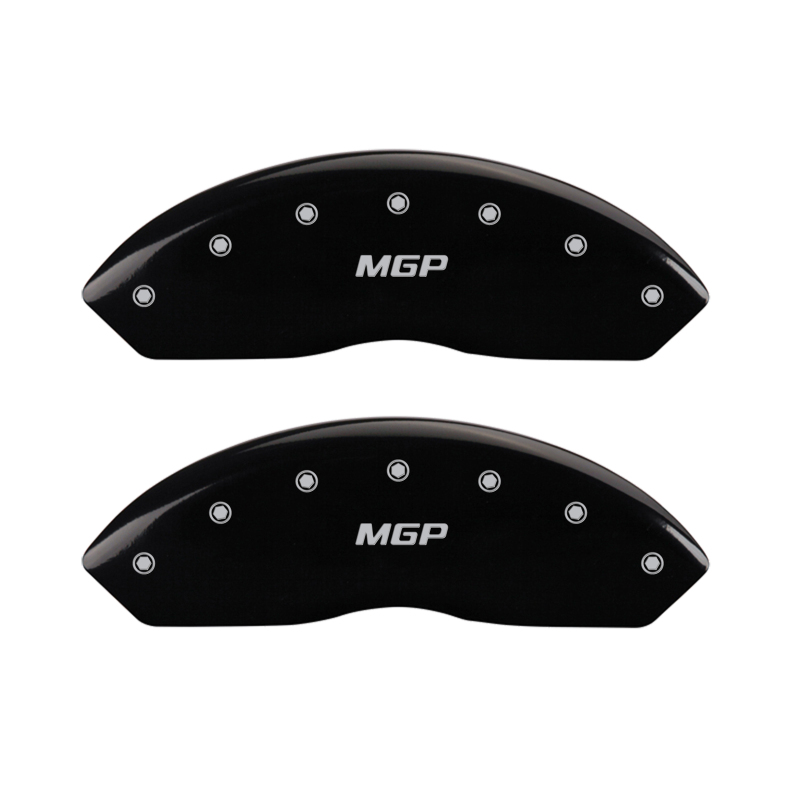 MGP 4 Caliper Covers Engraved Front & Rear MGP Black finish silver ch - 13007SMGPBK