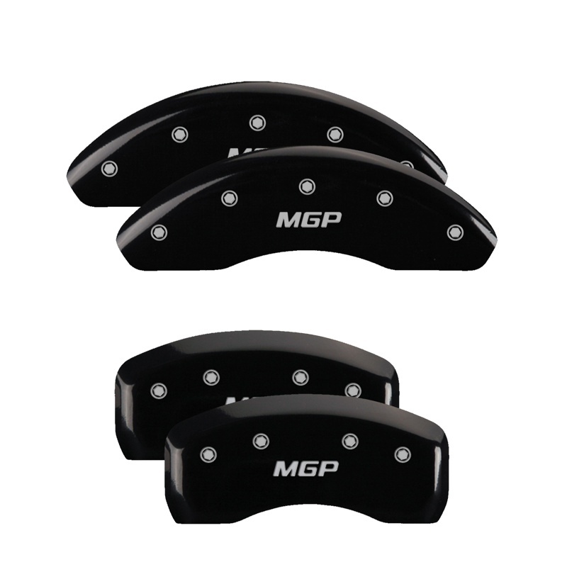 MGP Front set 2 Caliper Covers Engraved Front Bowtie Yellow finish black ch - 14213FBOWYL