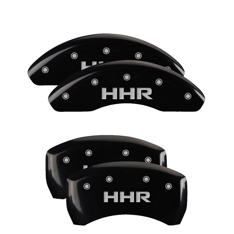 MGP 4 Caliper Covers Engraved Front & Rear HHR Black finish silver ch - 14224SHHRBK