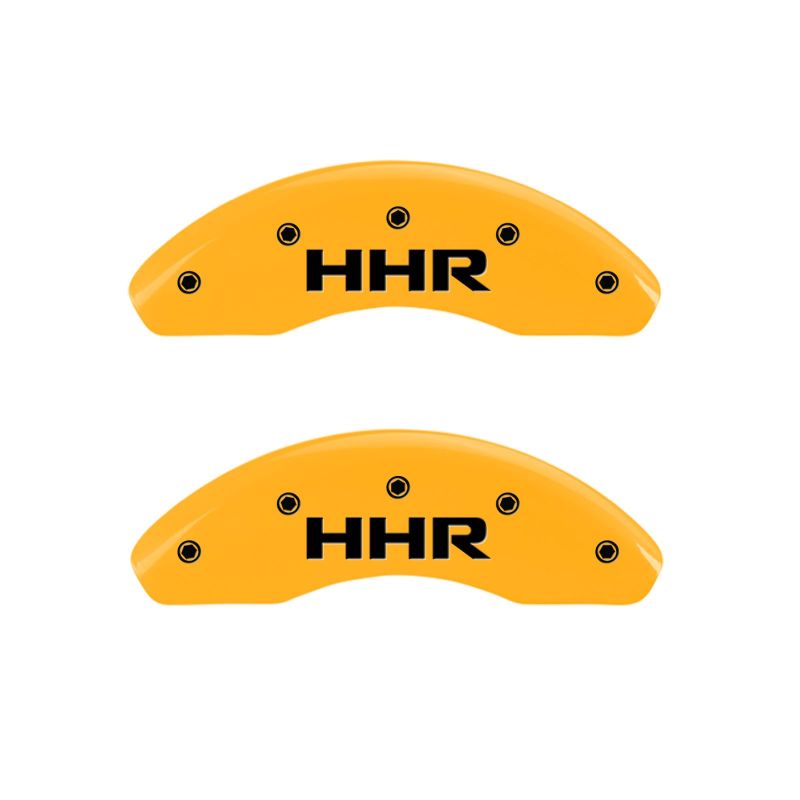 MGP 2 Caliper Covers Engraved Front & Rear HHR Yellow Finish Black Char 2010 Chevy HHR - 14230FHHRYL