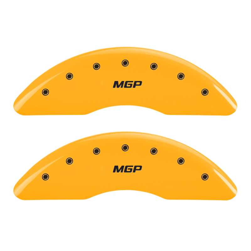 MGP 4 Caliper Covers Engraved Front & Rear MGP Yellow finish black ch - 15220SMGPYL