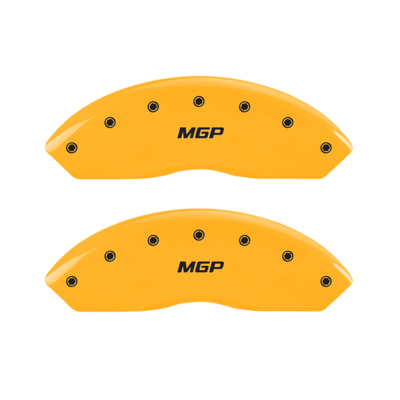 MGP 4 Caliper Covers Engraved Front & Rear MGP Yellow finish black ch - 16227SMGPYL