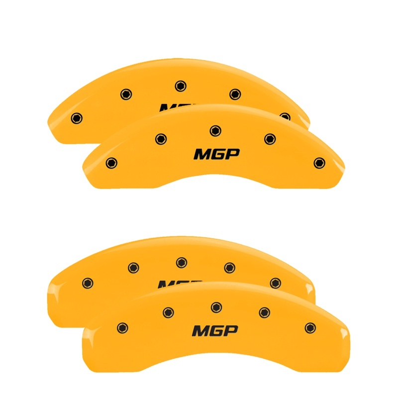 MGP 4 Caliper Covers Engraved Front & Rear MGP Yellow finish black ch - 16229SMGPYL