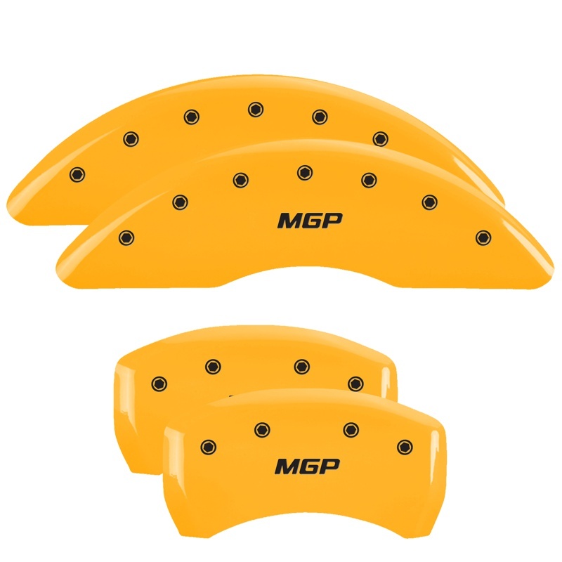 MGP 4 Caliper Covers Engraved Front & Rear MGP Yellow finish black ch - 17112SMGPYL