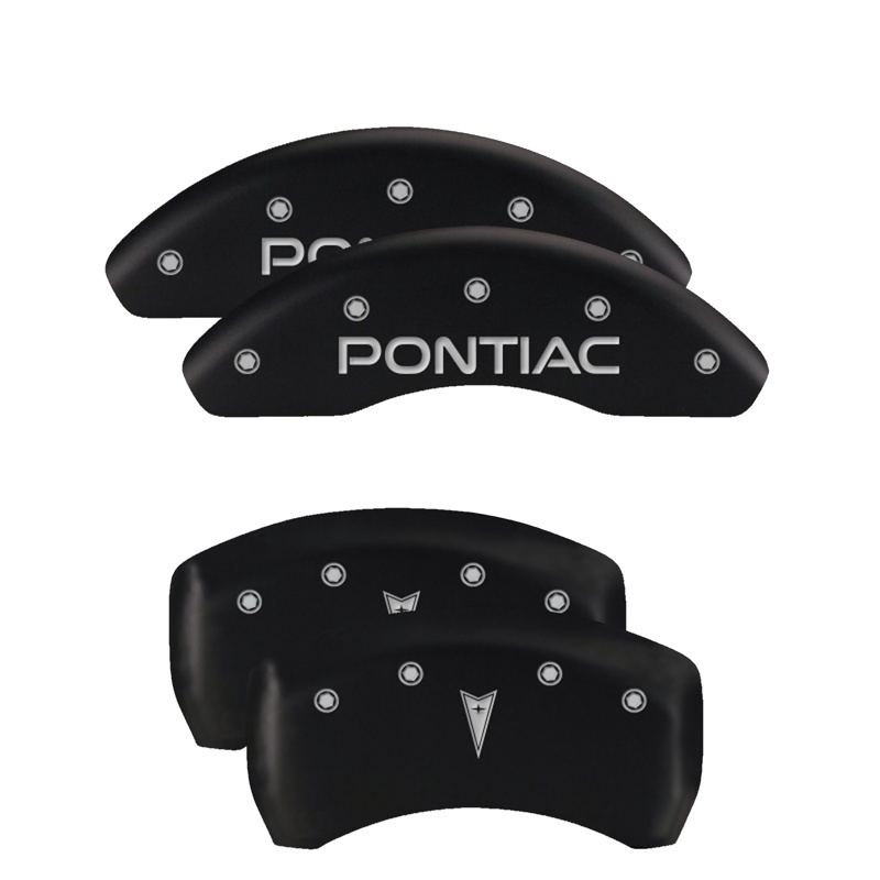 MGP Front set 2 Caliper Covers Engraved Front MGP Black finish silver ch - 17213FMGPBK
