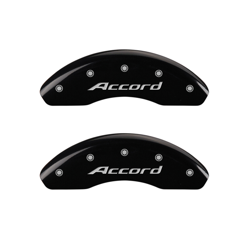 MGP 4 Caliper Covers Engraved Front Accord Engraved Rear Accord Black finish silver ch - 20130SACCBK