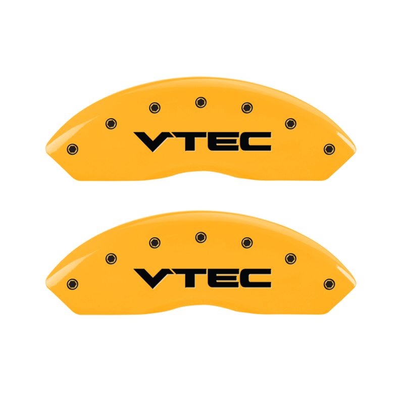 MGP 4 Caliper Covers Engraved Front & Rear Vtech Yellow finish black ch - 20203SVTCYL