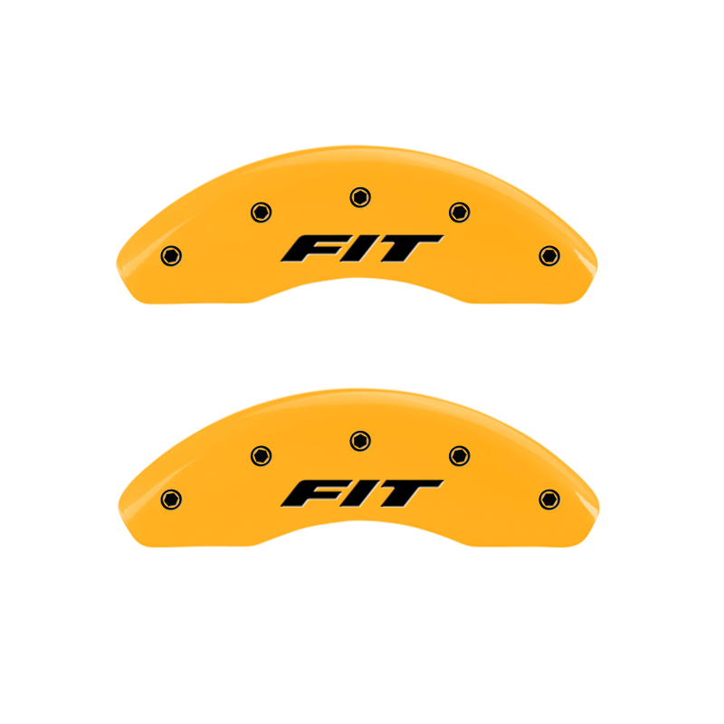 MGP Front set 2 Caliper Covers Engraved Front FIT Yellow finish black ch - 20208FFITYL