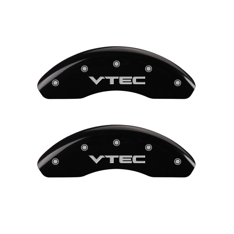 MGP Front set 2 Caliper Covers Engraved Front Vtec Black finish silver ch - 20210FVTCBK