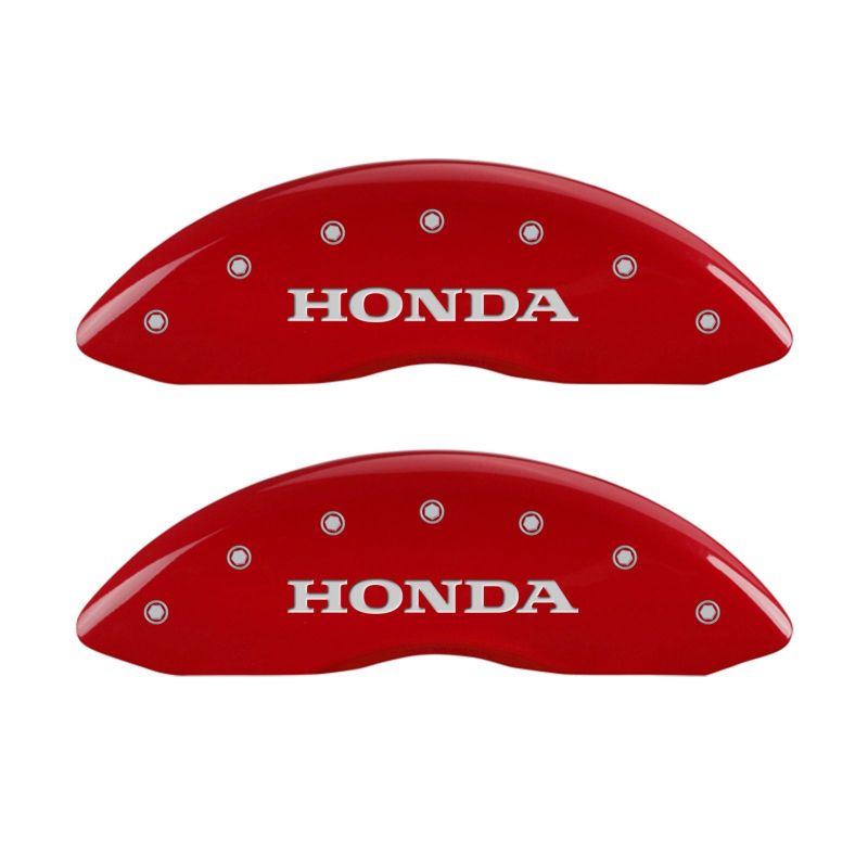 MGP 4 Caliper Covers Engraved Front Honda Engraved Rear H Logo Red finish silver ch - 20219SHOHRD