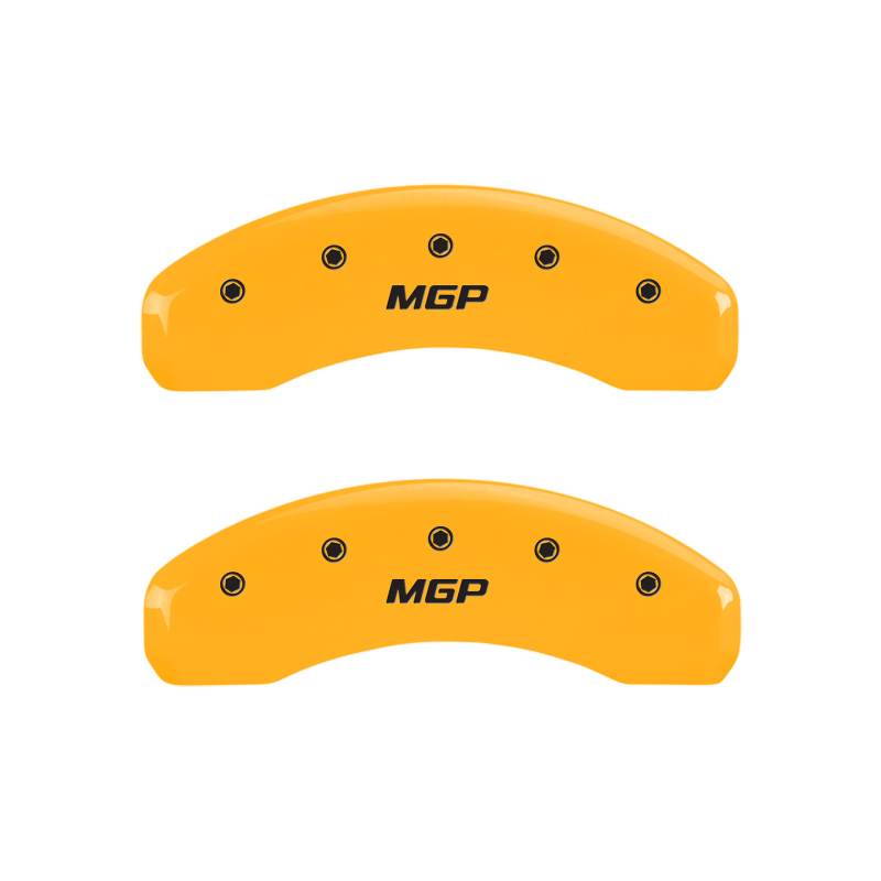 MGP 4 Caliper Covers Engraved Front & Rear MGP Yellow finish black ch - 23198SMGPYL