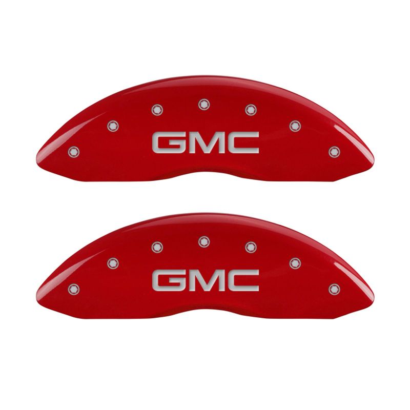 MGP 4 Caliper Covers Engraved Front & Rear Envoy Red finish silver ch - 34004SEVYRD