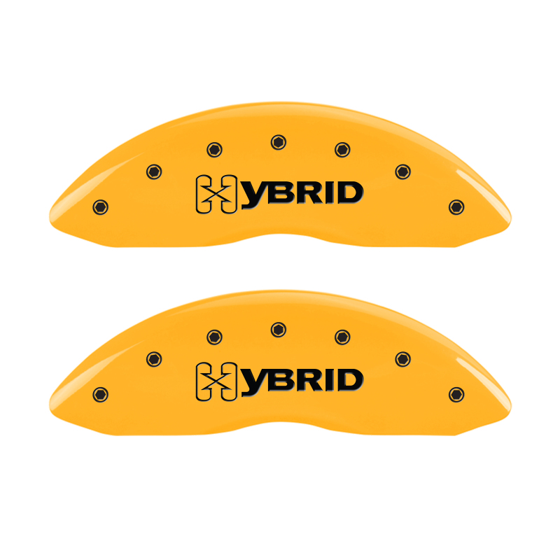 MGP 4 Caliper Covers Engraved F & R Gm Style/Hybrid Yellow Finish Black Char 2002 GMC Sierra 1500 - 34006SHYBYL
