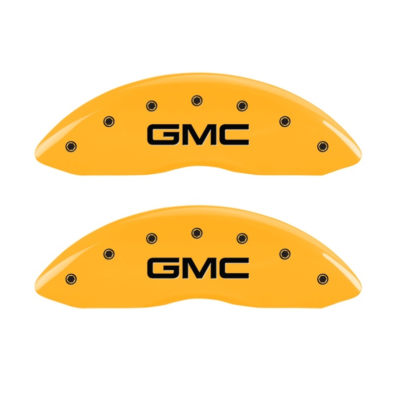 MGP 2 Caliper Covers Engraved Front GMC Yellow Finish Black Characters 2004 GMC Canyon - 34213FGMCYL