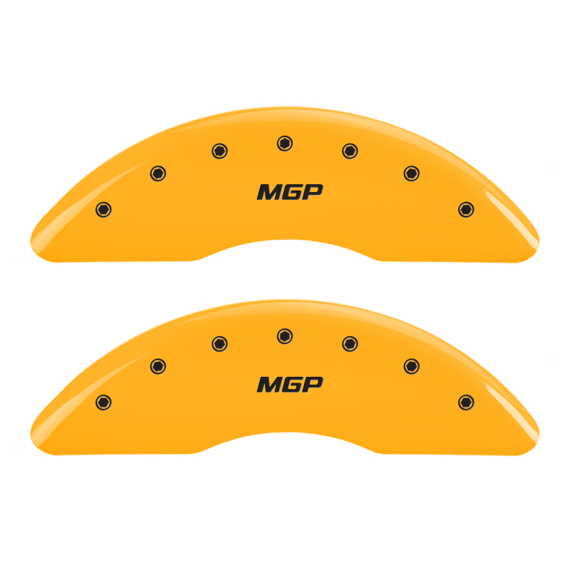 MGP 2 Caliper Covers Engraved Front MGP Yellow Finish Black Characters 2004 GMC Canyon - 34213FMGPYL