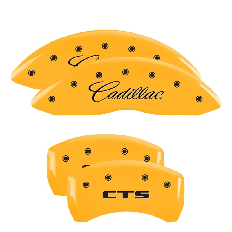 MGP 4 Caliper Covers Engraved Front & Rear MGP Yellow finish black ch - 35008SMGPYL