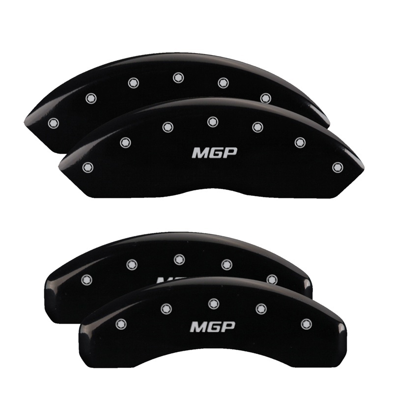 MGP 4 Caliper Covers Engraved Front & Rear MGP Black finish silver ch - 36007SMGPBK