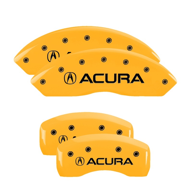 MGP 4 Caliper Covers Engraved Front & Rear MGP Yellow finish black ch - 37025SMGPYL
