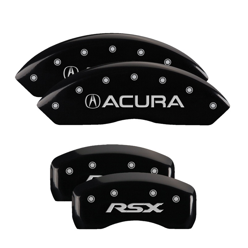 MGP 4 Caliper Covers Engraved Front & Rear MGP Black finish silver ch - 38013SMGPBK