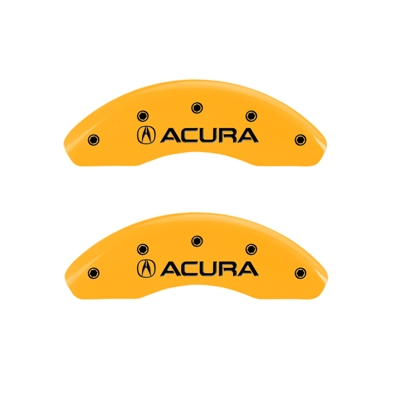 MGP 4 Caliper Covers Engraved Front & Rear Acura Yellow Finish Black Char 2006 Acura TL - 39006SACUYL
