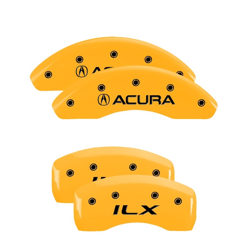 MGP 4 Caliper Covers Engraved Front Acura Engraved Rear ILX Yellow finish black ch - 39012SILXYL