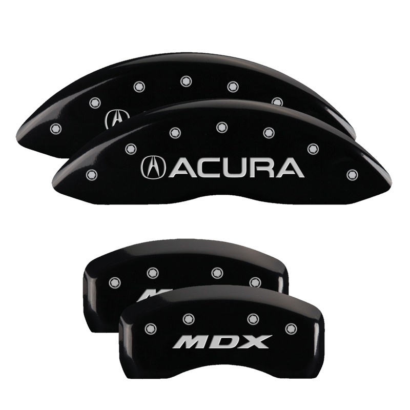 MGP 4 Caliper Covers Engraved Front Acura Rear MDX Black Finish Silver Char 2017 Acura MDX - 39021SMDXBK