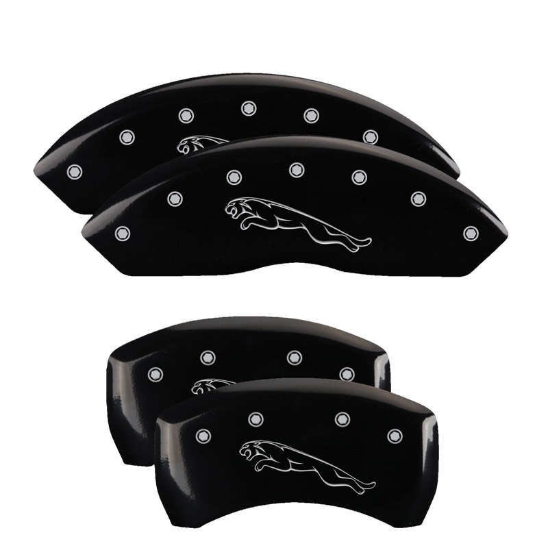 MGP Front set 2 Caliper Covers Engraved Front MGP Black finish silver ch - 40001FMGPBK