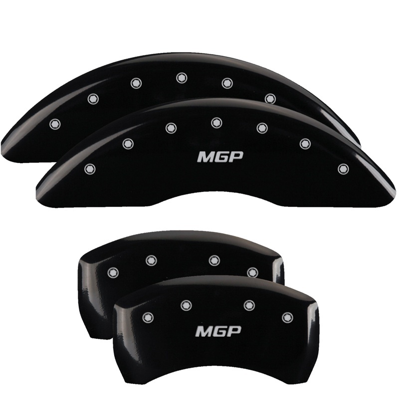 MGP 4 Caliper Covers Engraved Front & Rear MOPAR Black finish silver ch - 42002SMOPBK