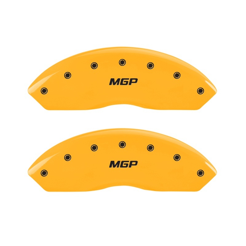MGP 2 Caliper Covers Engraved Front MGP Yellow Finish Black Characters 2006 Jeep Wrangler - 42009FMGPYL