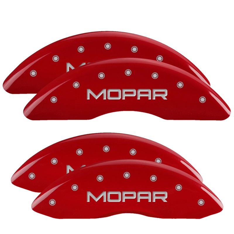 MGP 4 Caliper Covers Engraved Front & Rear MGP Red finish silver ch - 50001SMGPRD