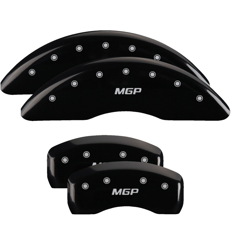 MGP 4 Caliper Covers Engraved Front & Rear Hummer Black finish silver ch - 52003SHUMBK