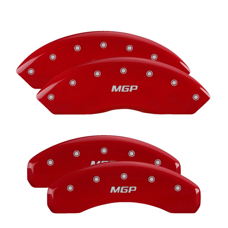 MGP 4 Caliper Covers Engraved Front & Rear MGP Red finish silver ch - 52003SMGPRD