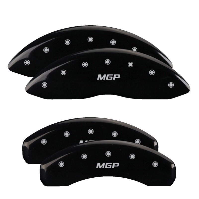 MGP 4 Caliper Covers Engraved Front & Rear MGP Black Finish Silver Characters 2018 Tesla X - 56011SMGPBK