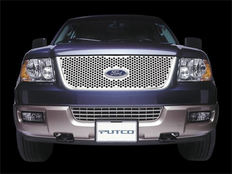 Putco 99-03 Ford F-150 (Honeycomb Grille) w/ Logo CutOut Punch Stainless Steel Grilles - 84112