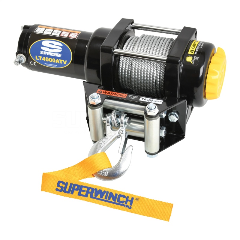 Superwinch 4000 LBS 12V DC 3/16in x 50ft Steel Rope LT4000 Winch - 1140220