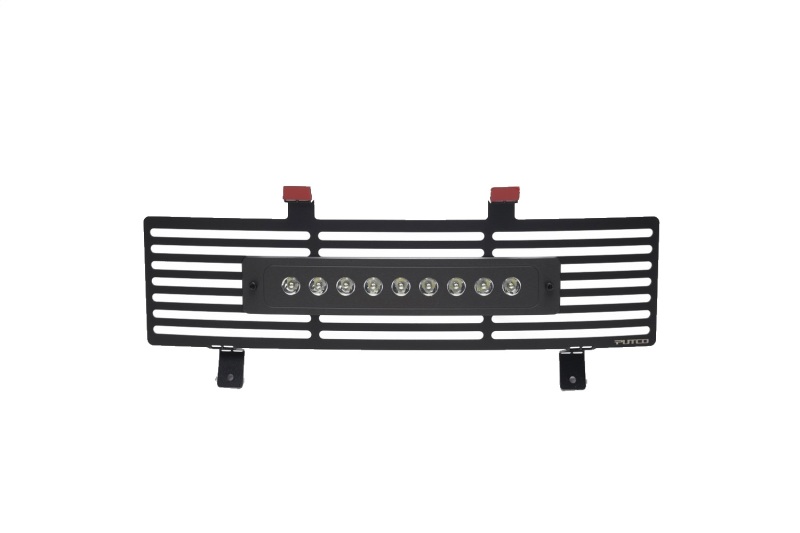 Putco 11-16 Ford SuperDuty - SS Black Bar Design w/ 10in Luminix Light Bar Bumper Grille Inserts - 87165L