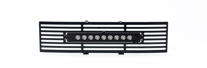 Putco 11-14 Ford F-150 - EcoBoost Bumper Grille Inserts - Black SS Bar and 10in Luminix Light Bar - 87182L