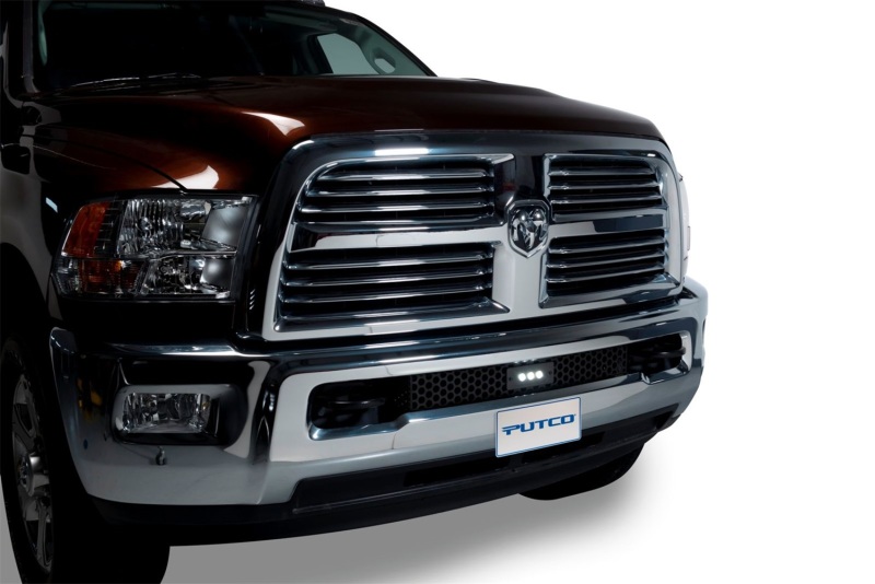 Putco 11-18 Ram HD - SS Punch Style Bumper Grille Insert w/ 10in Luminix Light Bar (Black) - 88175L