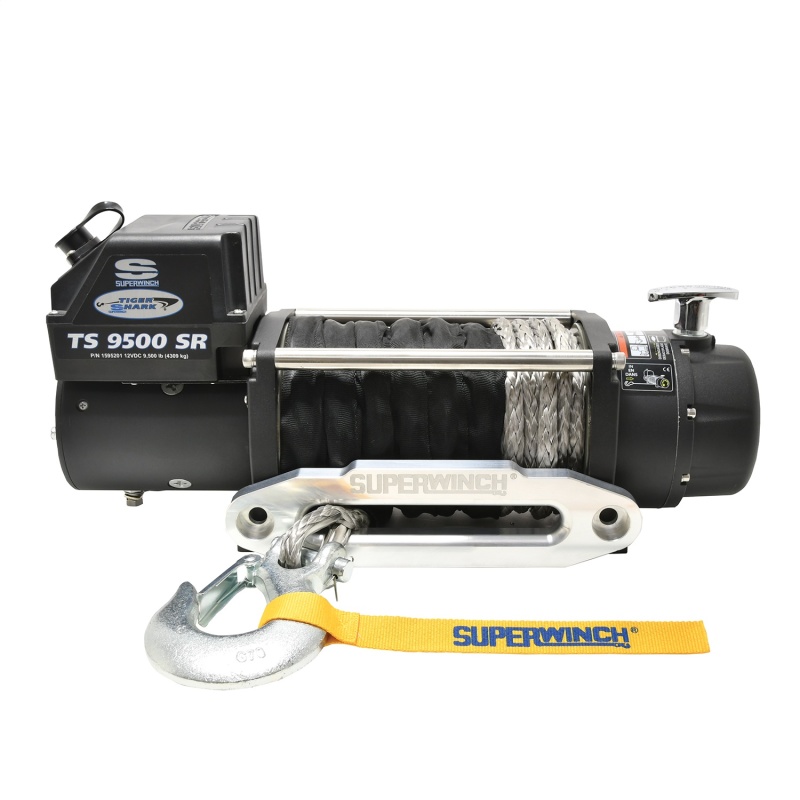 Superwinch 9500 LBS 12V DC 3/8in x 80ft Synthetic Rope Tiger Shark 9500 Winch - 1595201