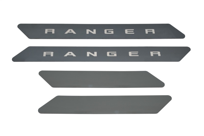 Putco 19-20 Ford Ranger SuperCrew - w/ RANGER Etching (4pcs) Black Platinum Door Sills - 95143BPFD