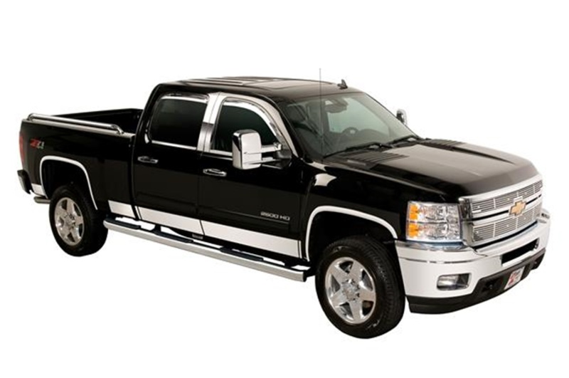 Putco 04-08 Ford F-150 Super Cab 8ft Long Box - 7in Wide - 10pcs Stainless Steel Rocker Panels - 9751404