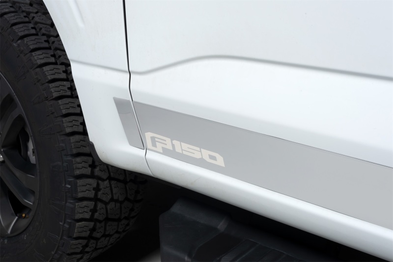 Putco 2021 Ford F-150 Reg Cab 8ft Long Box Ford Licensed SS Rocker Panels (4.25in Tall 10pcs) - 9751470FD