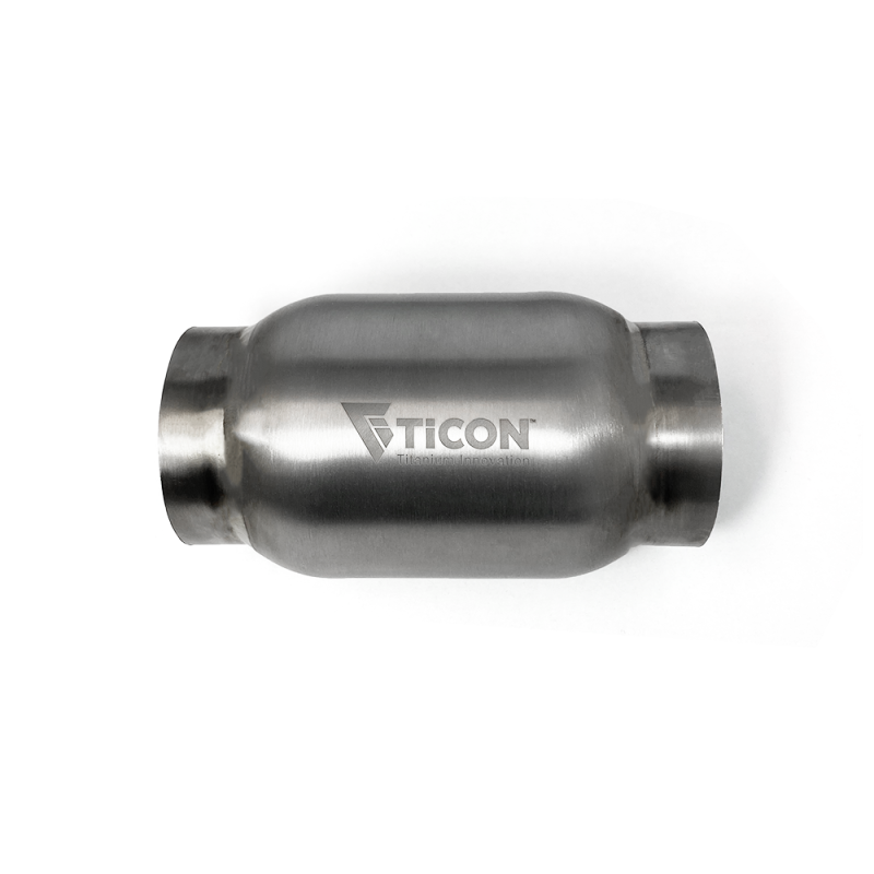 Ticon Industries 3.5in Body x 12in Length 2.5in Inlet/Outlet Titanium Bullet Resonator - 115-06323-0004