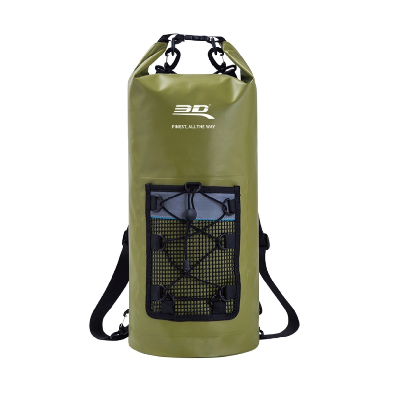 3D MAXpider Roll-Top Dry Bag Backpack - Army Green - 6117-AG