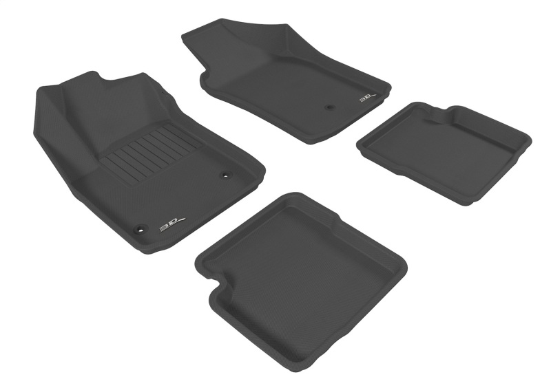 3D MAXpider 2012-2019 Fiat 500 Kagu 1st & 2nd Row Floormats - Black - L1FA00301509