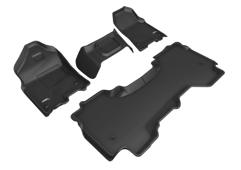 3D MAXpider 2019-2020 Dodge Ram 1500 Quad Cab Kagu 1st & 2nd Row Floormats - Black - L1DG03001509