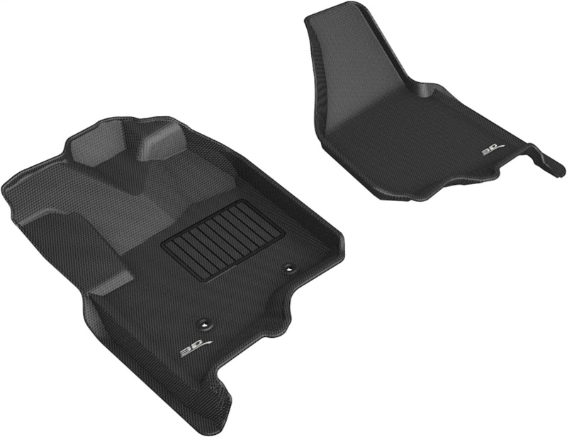 3D MAXpider 12-16 Ford F-250 350 450 Bucket Seats No Floor Shift Kagu 1st Row Floormats - Black - L1FR09011509